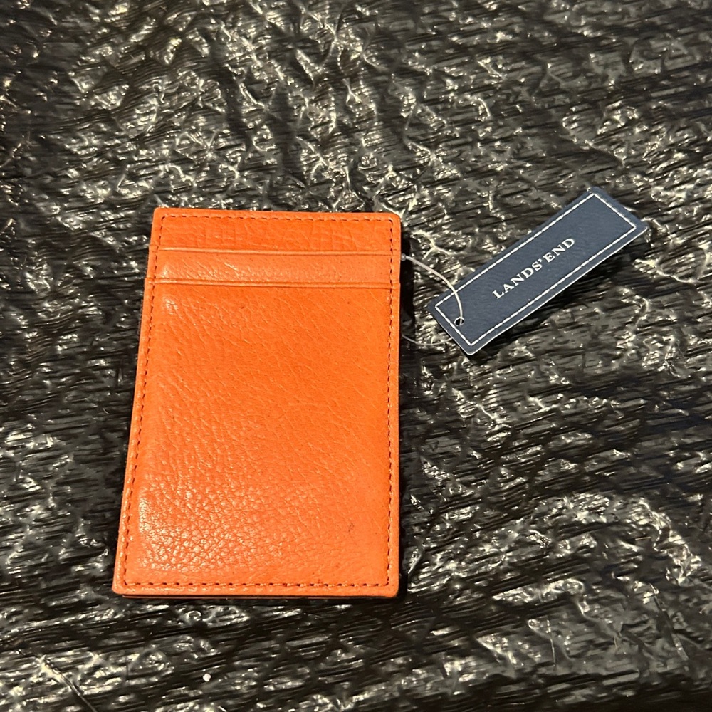 Lands' End Vibrant Orange Card Holder